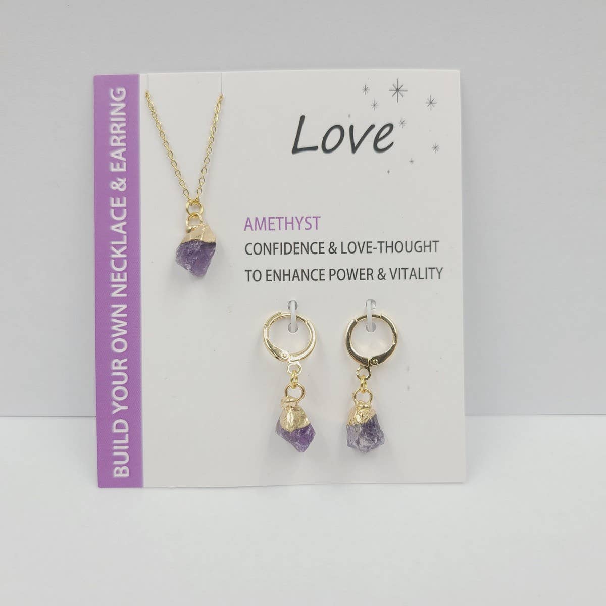 NATURAL STONE NECKLACE AND EARRING SET