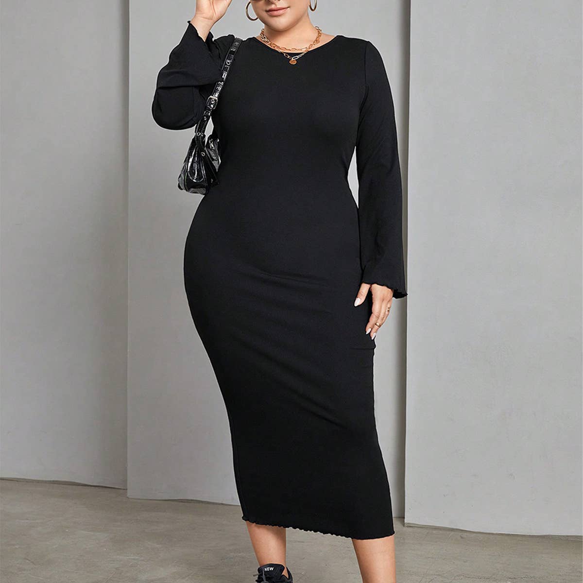 Autumn Knit Backless Dress – Stylish & Sexy_CWDMD6039