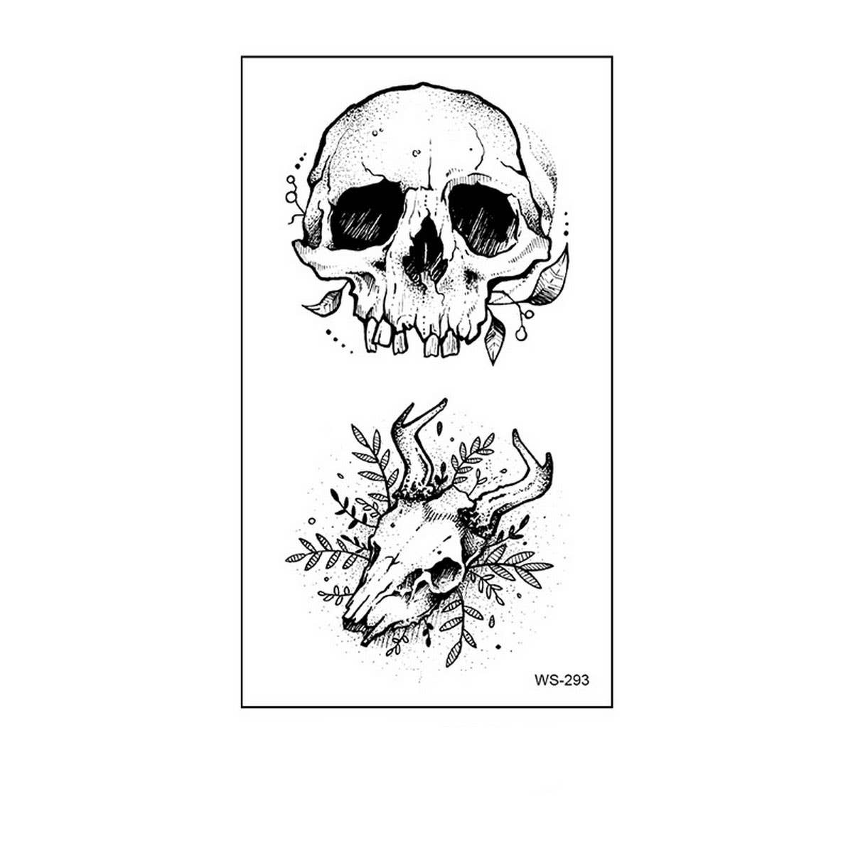 Minimalist Nature Tattoo Stickers ? Whale & Forest
