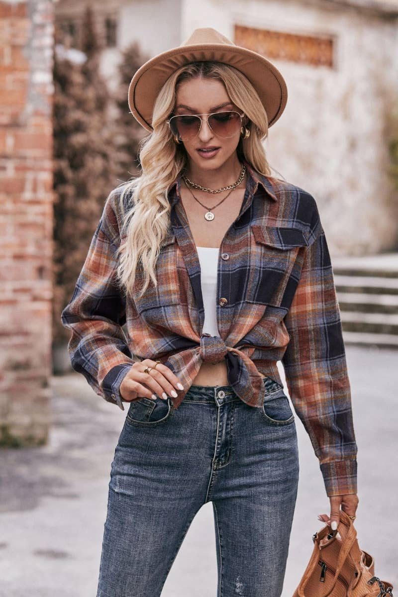 CWTSTL2191_PLAID LONG-SLEEVED BUTTON-UP SHIRT LONG