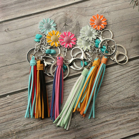 PUNK FLUORESCENT SUNFLOWER KEYCHAIN_CWMM1307