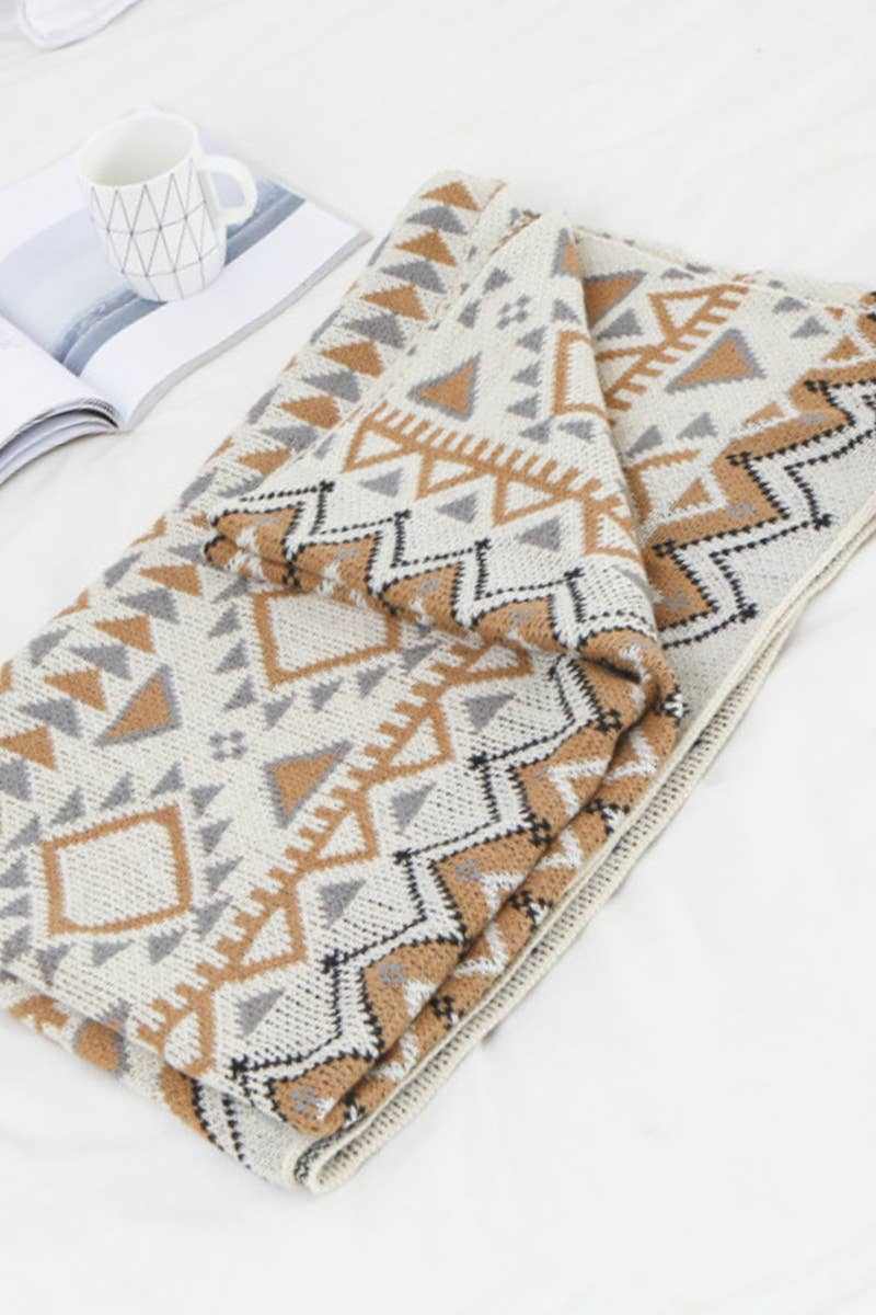 SOFT COZY KNIT SOFA BLANKET FRINGED SHAWL_CWASC0155