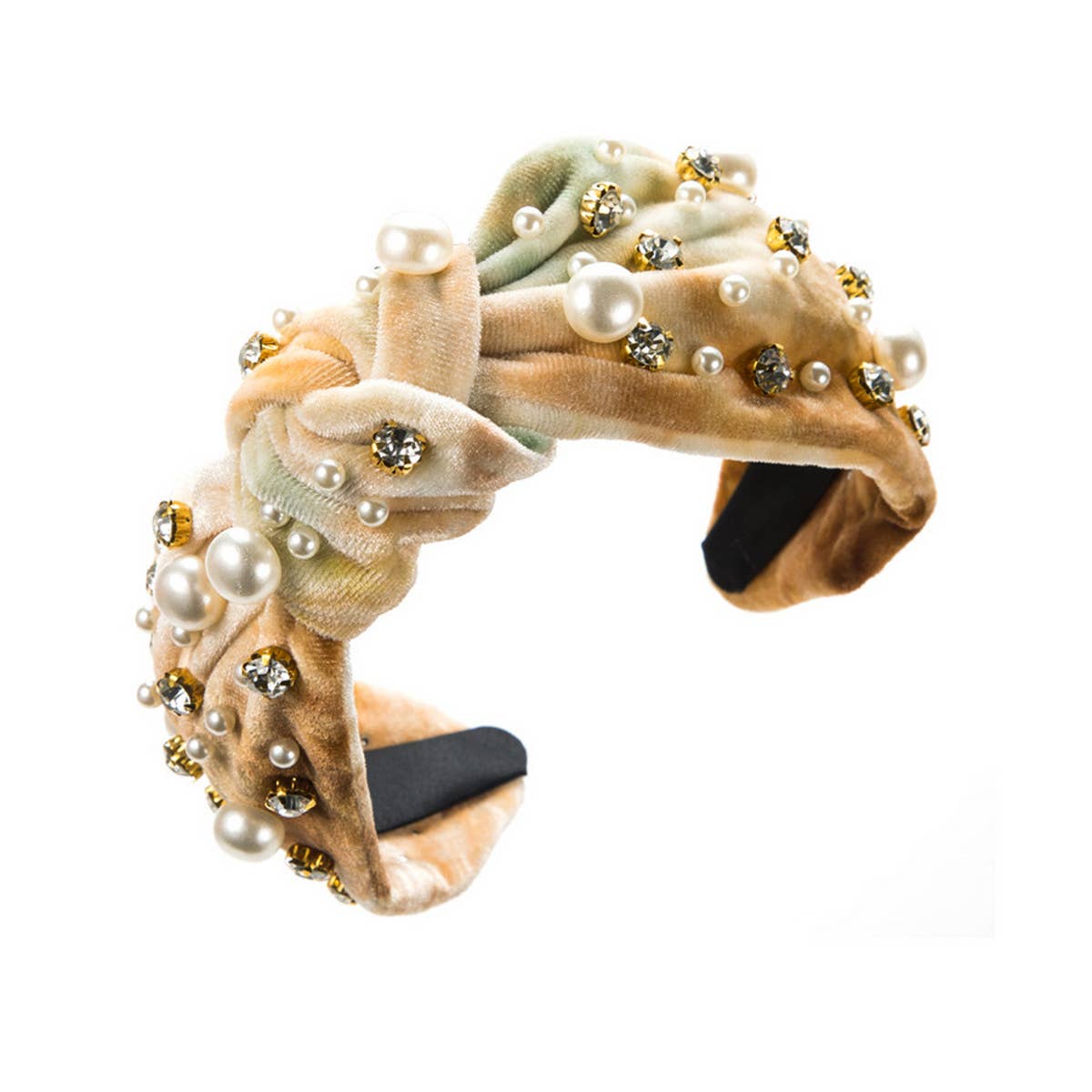 NEW TIE-DYE FABRIC PEARL HEADBAND_CWAHA2122