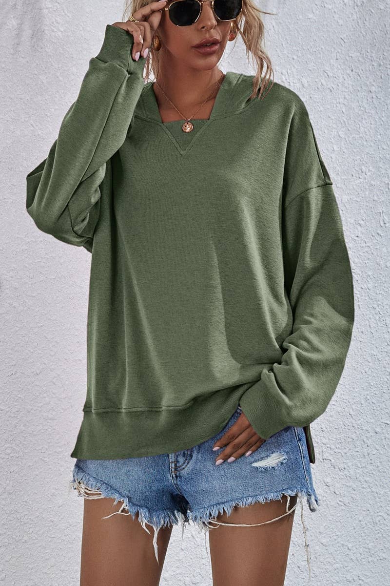 CWTBLL2619_WINTER CASUAL FLEECE LONG-SLEEVED HOODIE