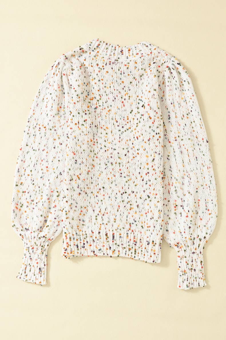 COLORED POLKA DOT PULLOVER SENSE KNIT SWEATER
