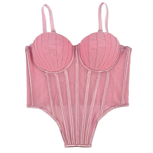 PREMIUM PLEATED HERRINGBONE CORSET WITH COASTERS_CWMM4132