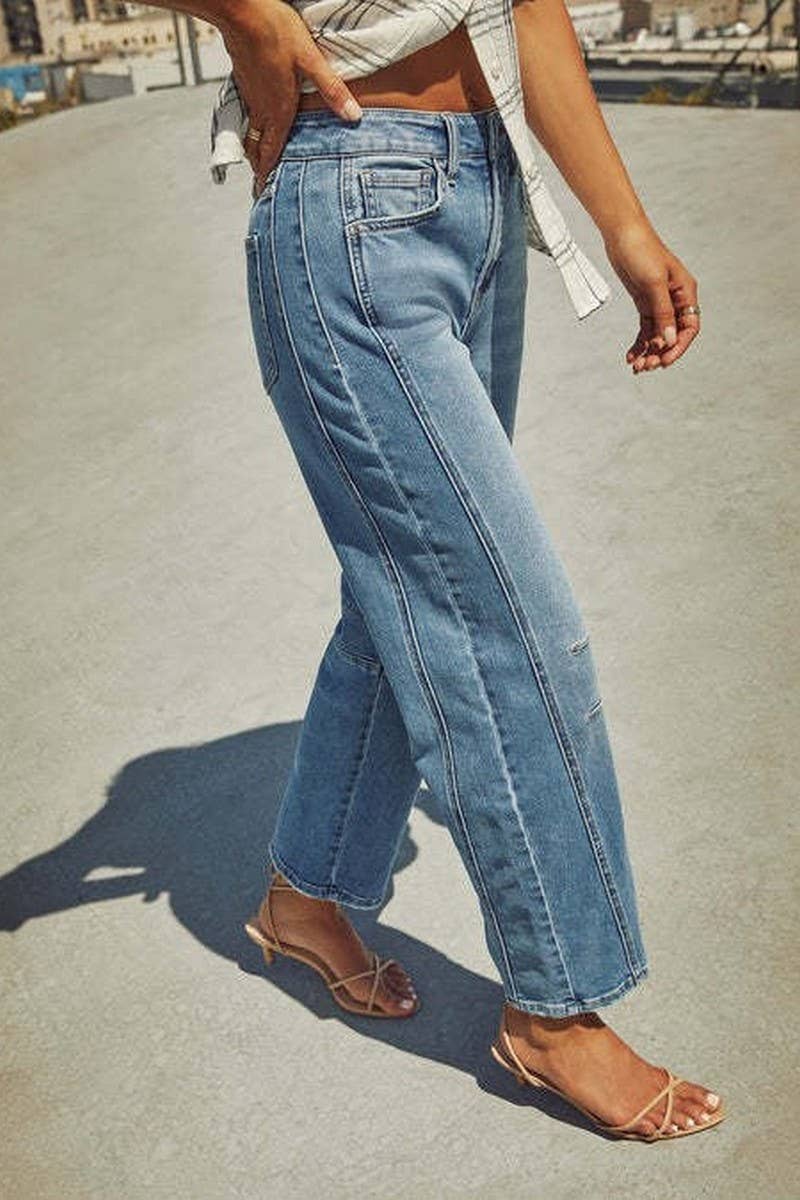 CWJP0597_WASHED MID-RISE LOOSE STRAIGHT LEG JEANS