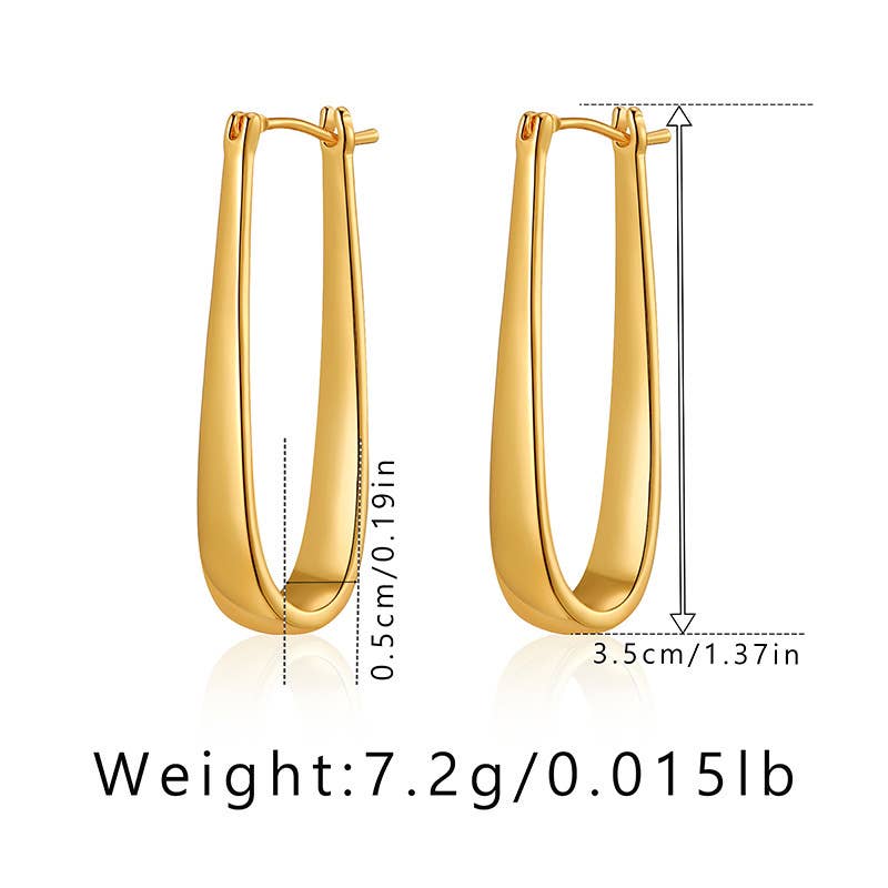 Metallic texture oval teardrop earrings