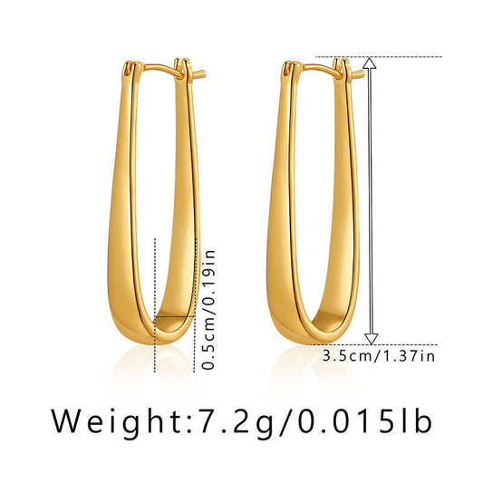 Metallic texture oval teardrop earrings