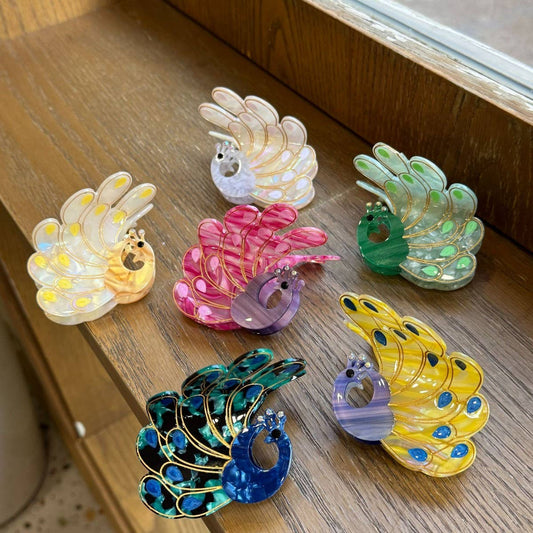 CWAHA4559_NEW STYLE DIAMOND PEACOCK CUTE UNIQUE HAIRPIN