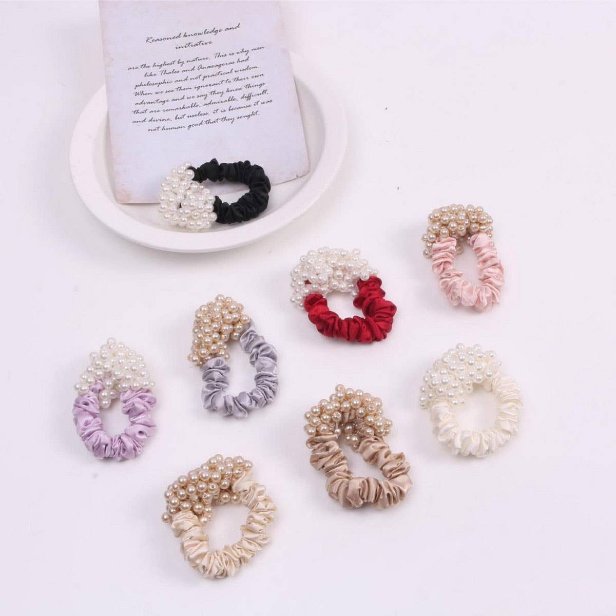 New Simple Pearl Scrunchie Cute Fresh Hair Tie