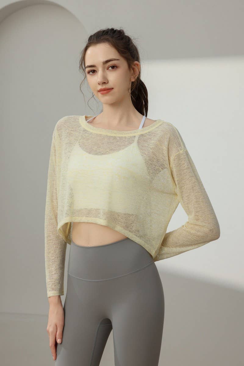 CWTBLL1588_SUN PROTECTION LONG SLEEVE SPORTS YOGA CLOTHES