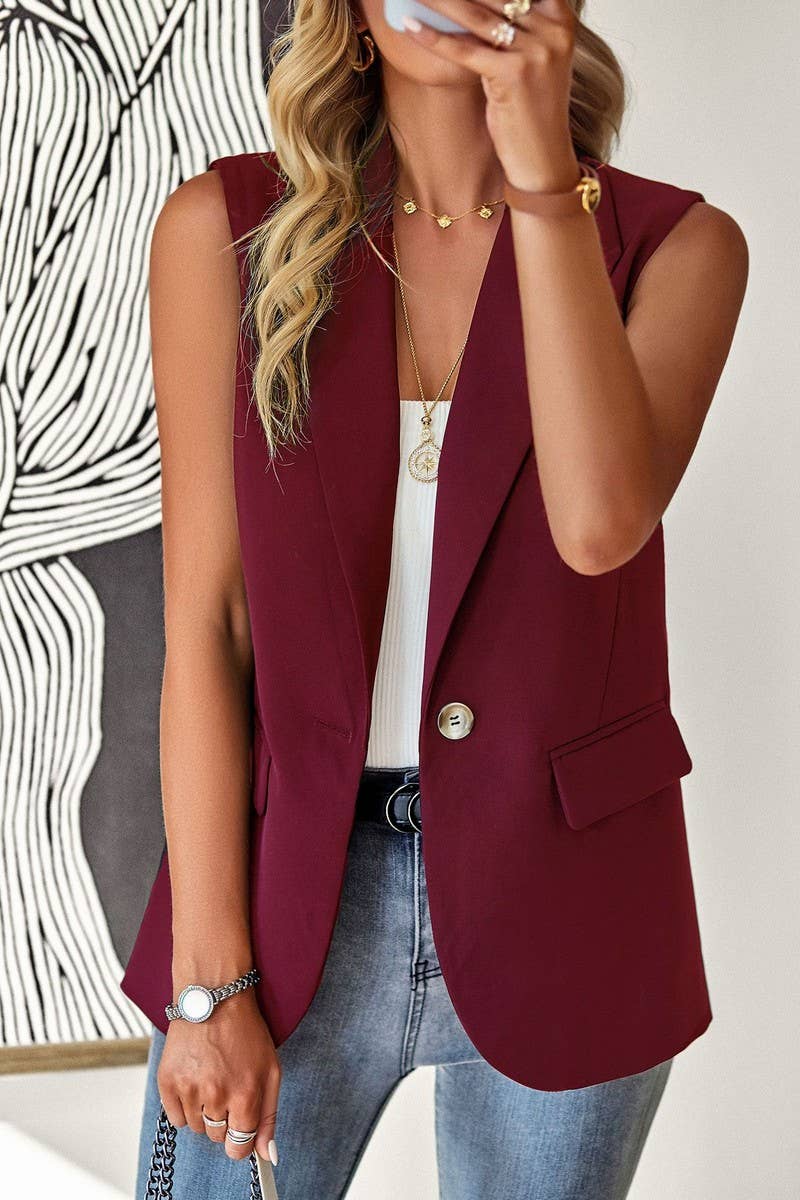 CWOCASL0041_LOOSE AND ELEGANT COMMUTING SLEEVELESS SUIT VEST