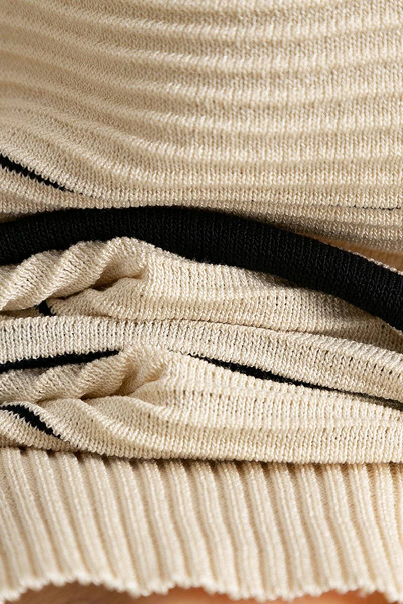 CWSTB00424_STRIPED KNIT TOP & HIGH WAIST WIDE LEG SET