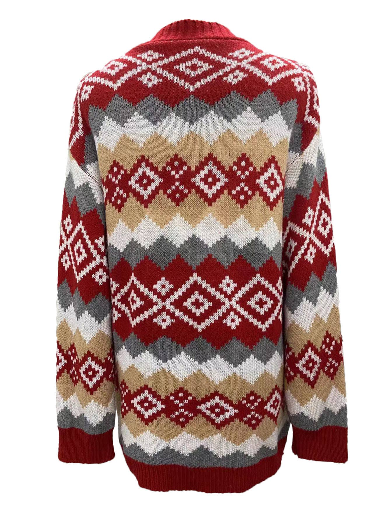 Christmas single-breasted knitted cardigan