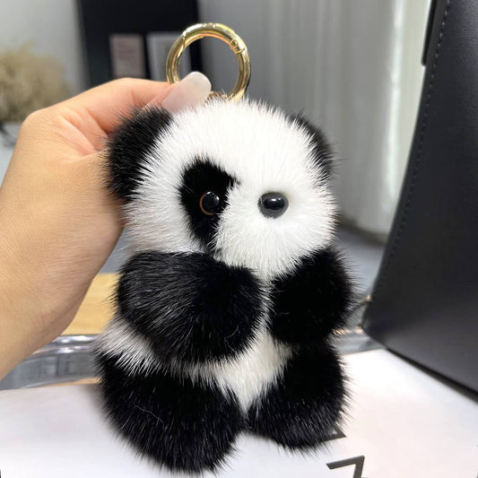 IMITATION MINK FUR RED PANDA CAR KEYCHAIN PENDANT