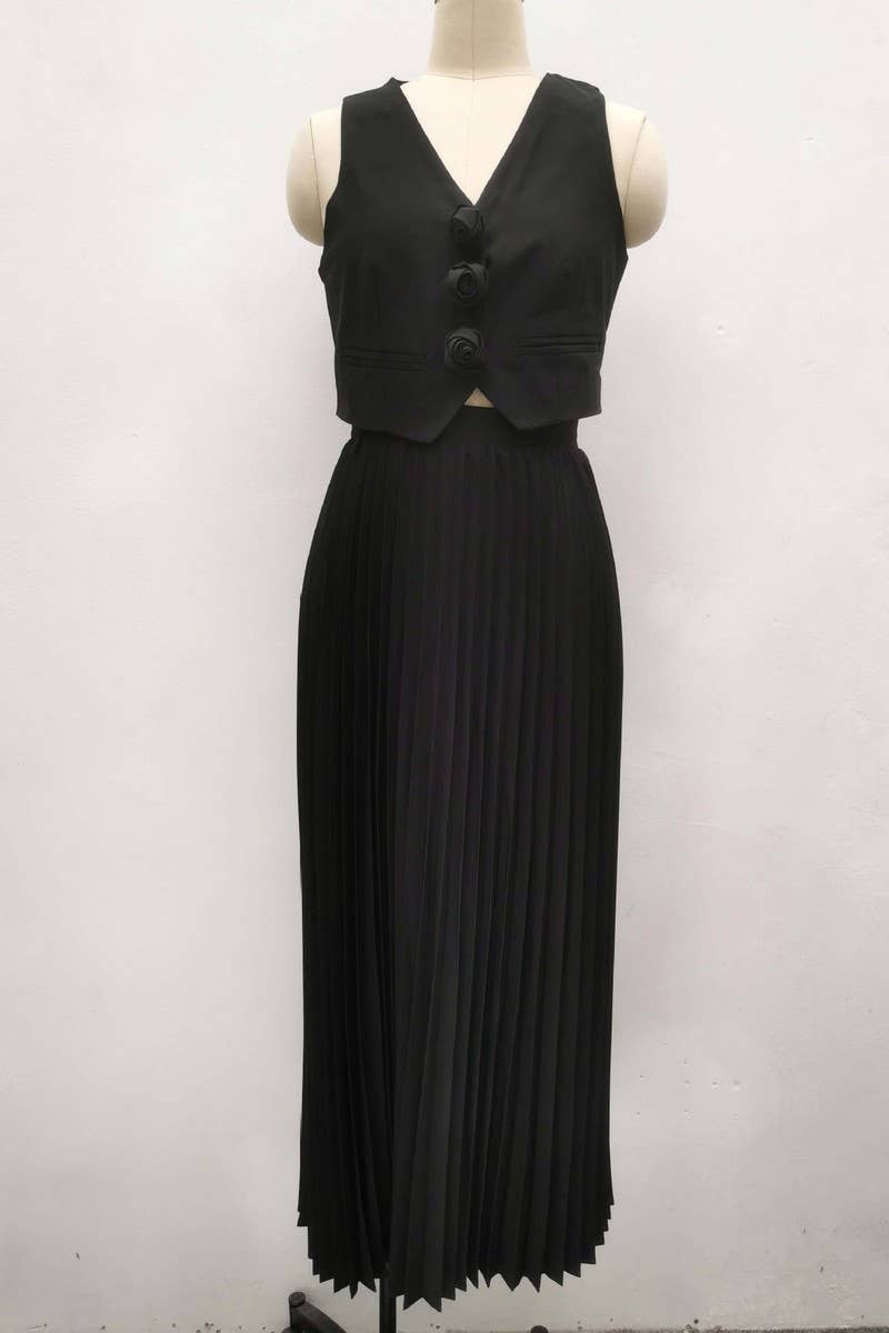 CWSS1058_SUMMER SLEEVELESS VEST HIGH-END TWO-PIECE SUIT