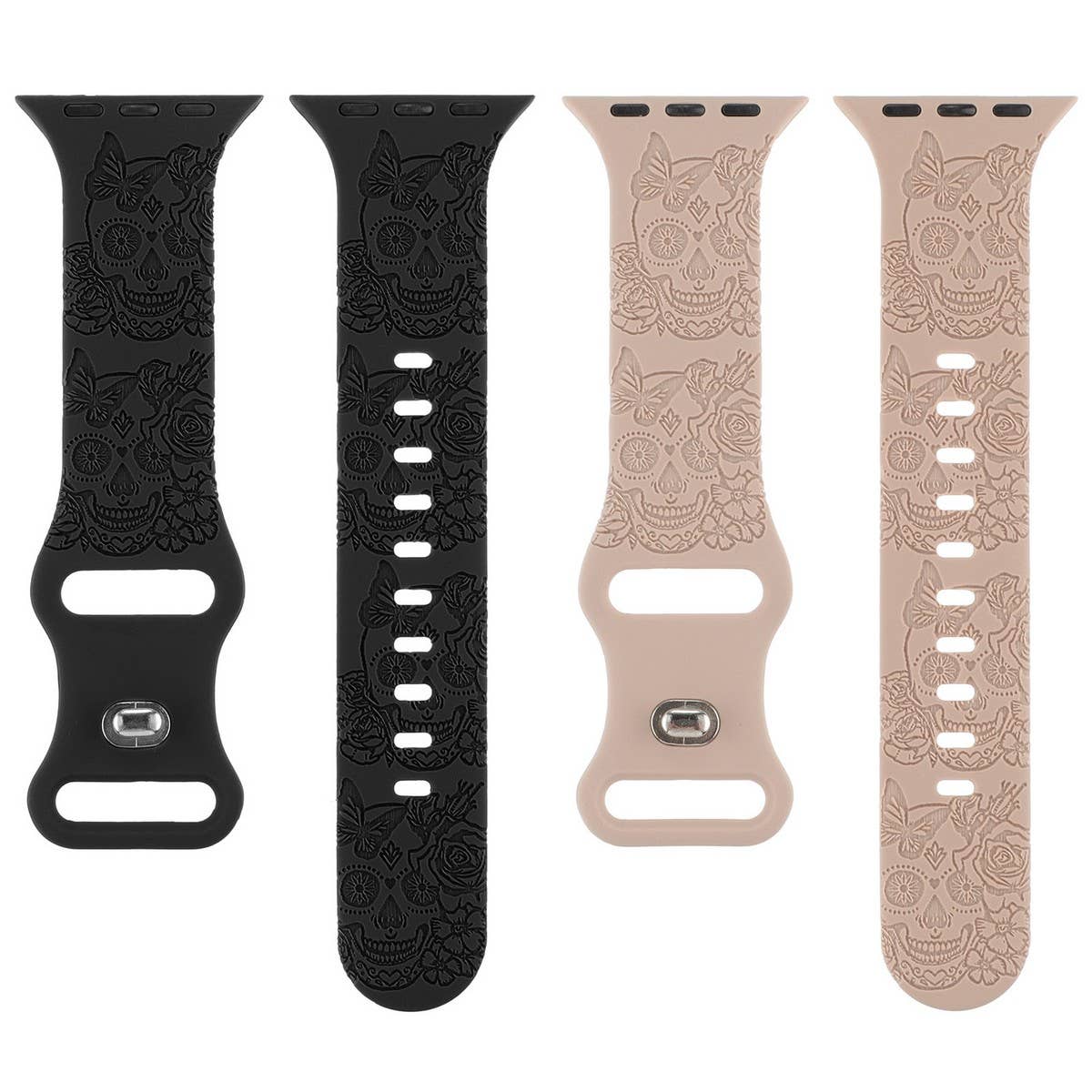 ENGRAVED CHECKERED SILICONE APPLE WATCH9-1 STRAP