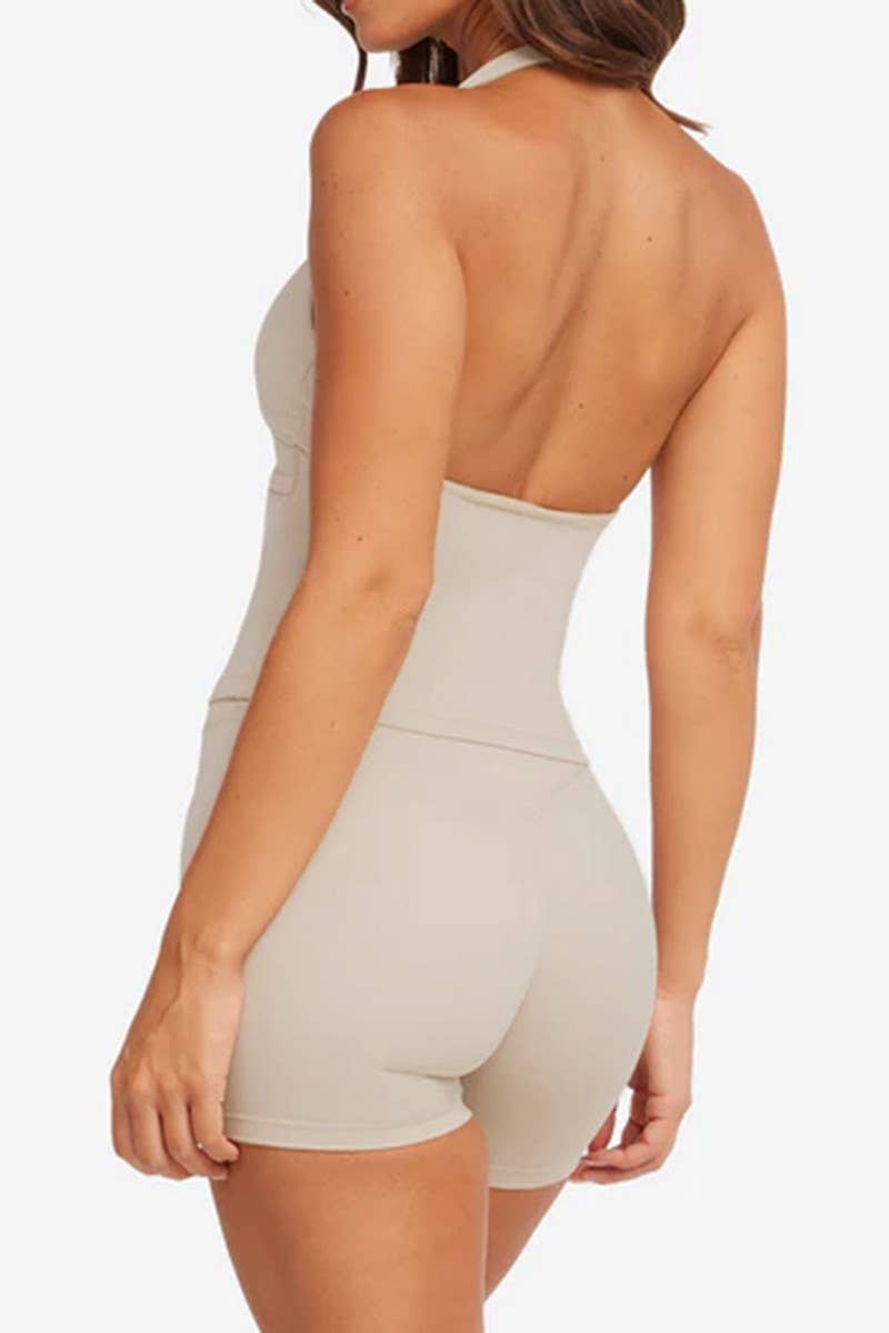 CWSTB00441_HALTER SPORTS BRA AND SHORTS SET