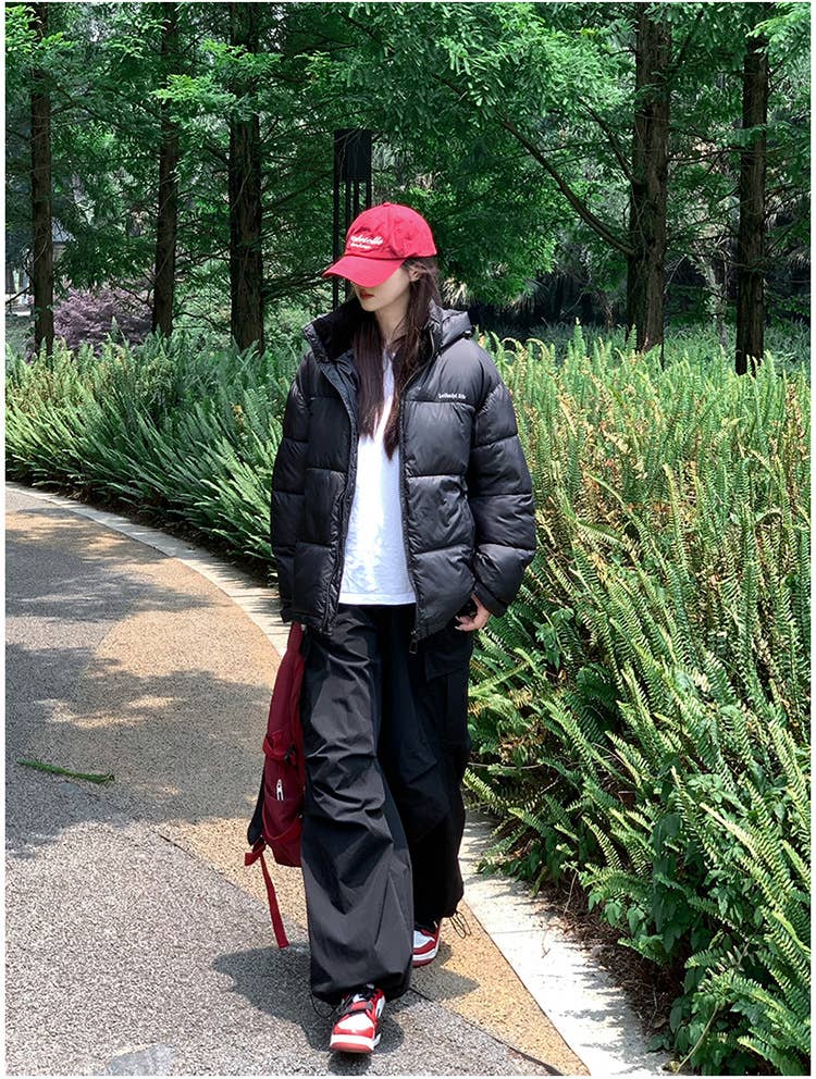 Add velvet and thick short cotton-padded jacket