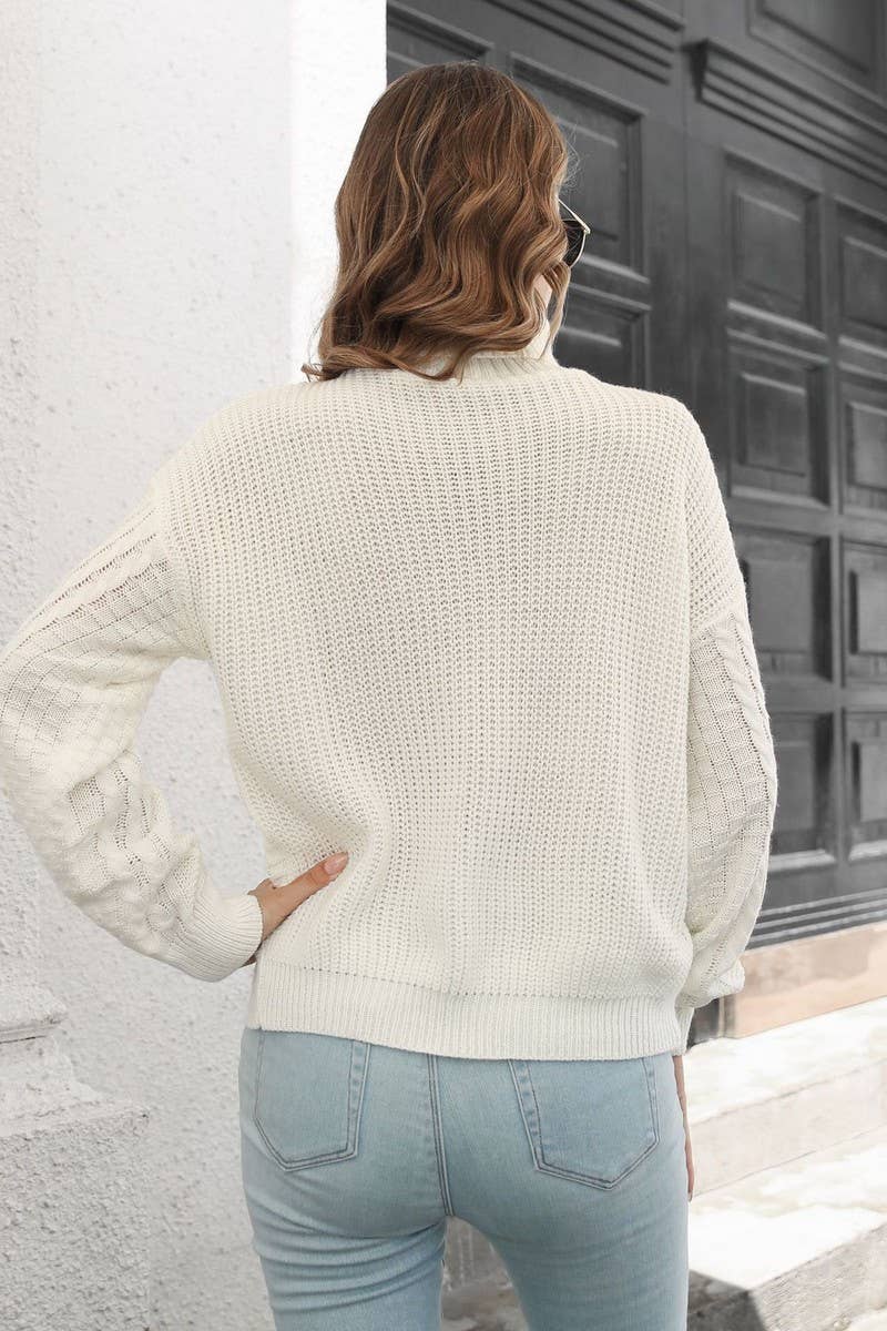 CWOSWL4142_SOLID COLOR CABLE KNIT TURTLENECK SWEATER