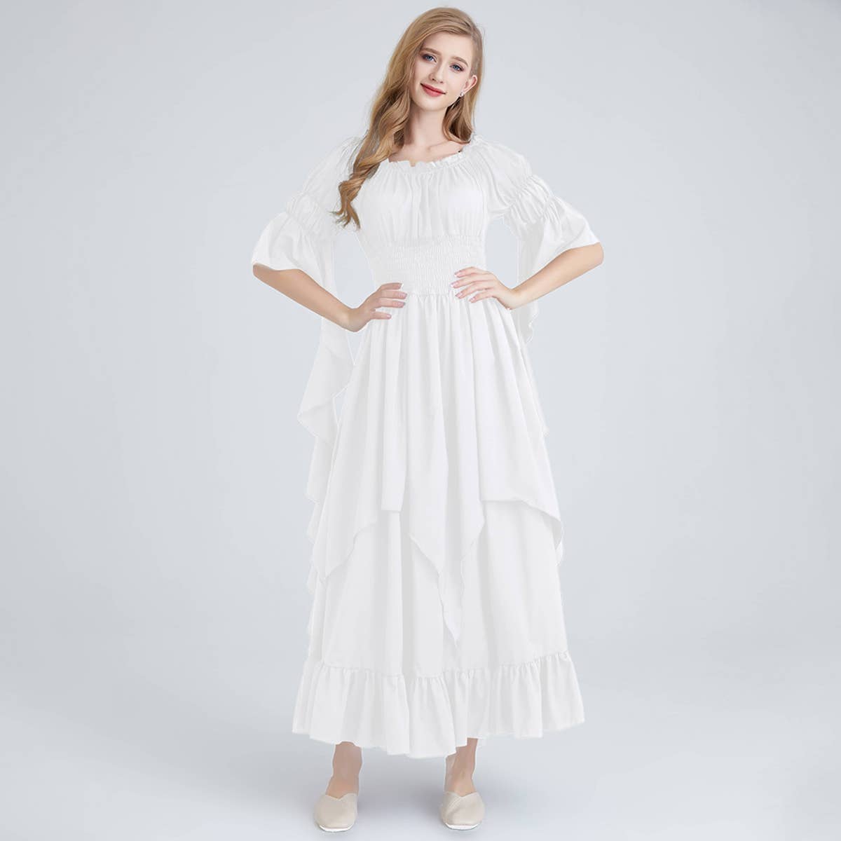 HALLOWEEN COSTUME SQUARE NECK TIED WAIST DRESS