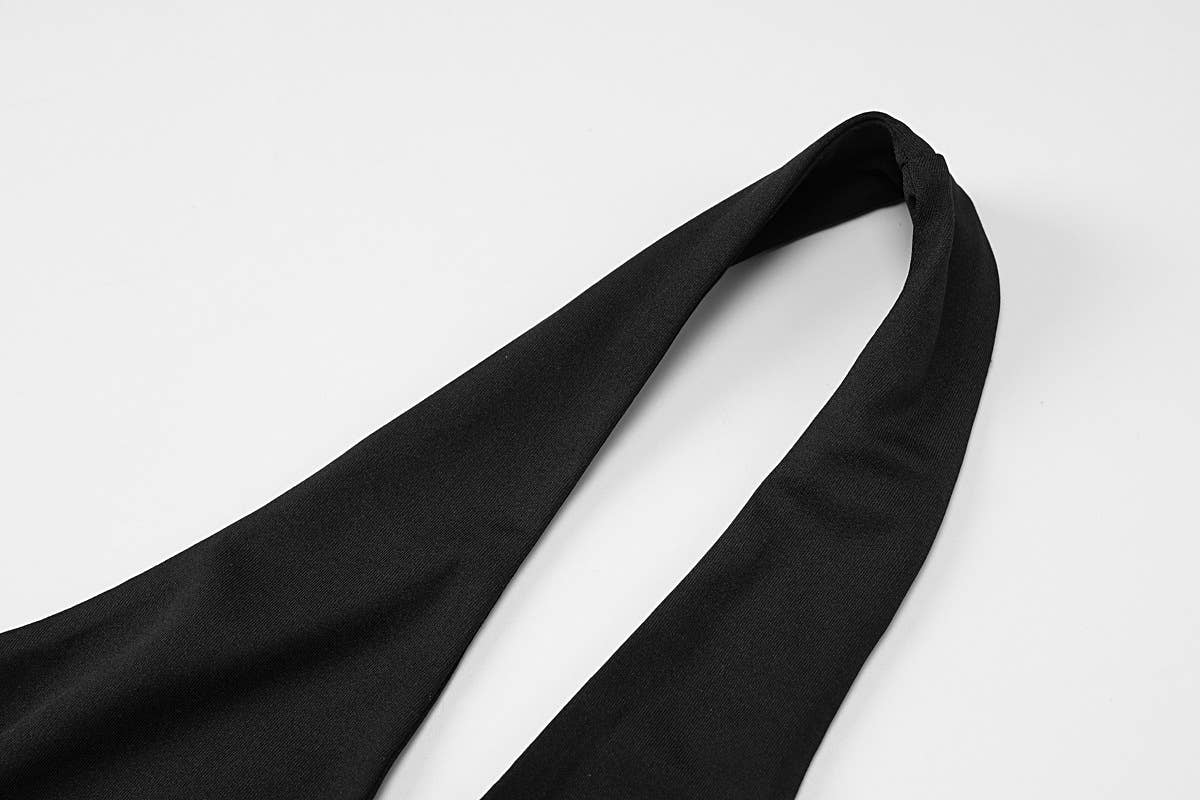 A halter lace cutout dress that covers buttocks