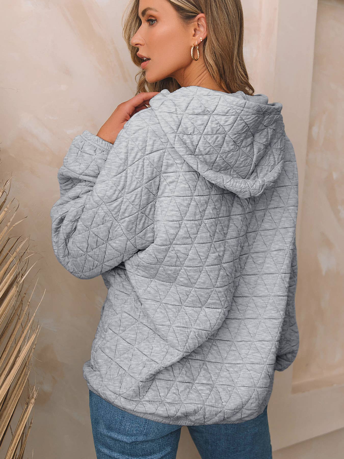 CASUAL STYLE LONG SLEEVE SOLID COLOR HOODIE