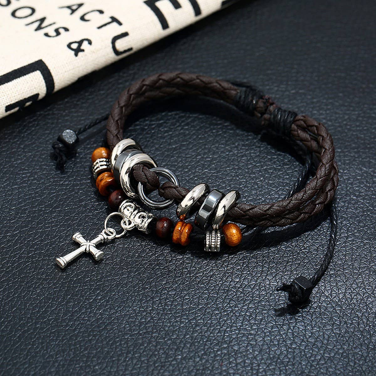 SIMPLE MEN'S MULTI-LAYER BEADED LEATHER BRACELET_CWMM4475