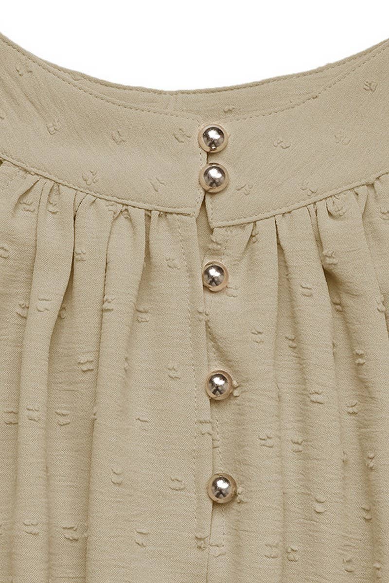 CWDHL0742_SUMMER CHOKER NECK TIE-BACK JACQUARD DRESS