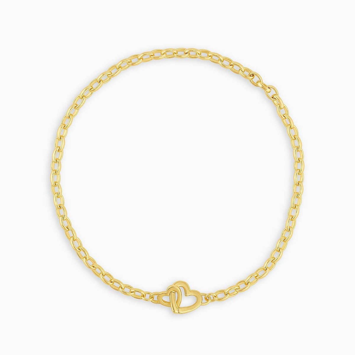 Simple Love Double Buckle Paper Clip Necklace_CWMM5737