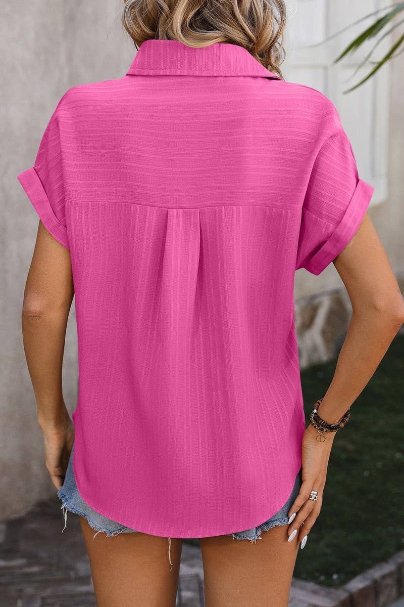 CWTSTS0432_SHORT SLEEVED CASUAL SHIRT WITH LOOSE SHOULDERS