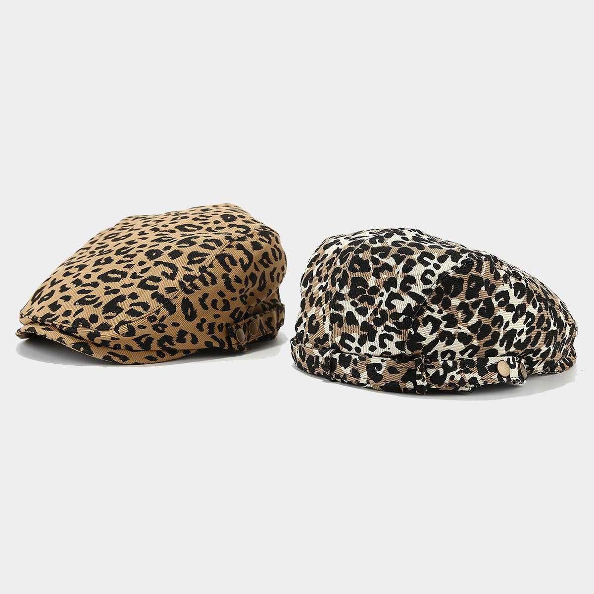 VINTAGE LEOPARD FLAT BERET_CWAH1630
