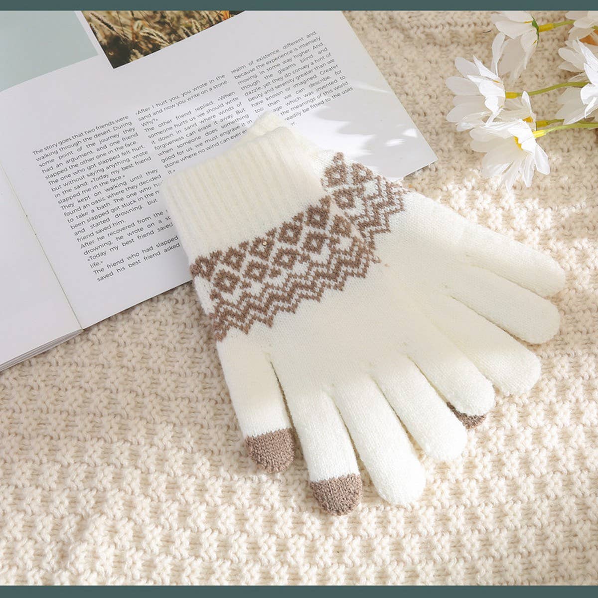 WINTER WARM TOUCH SCREEN WAVE FLEECE GLOVES_CWAG0192