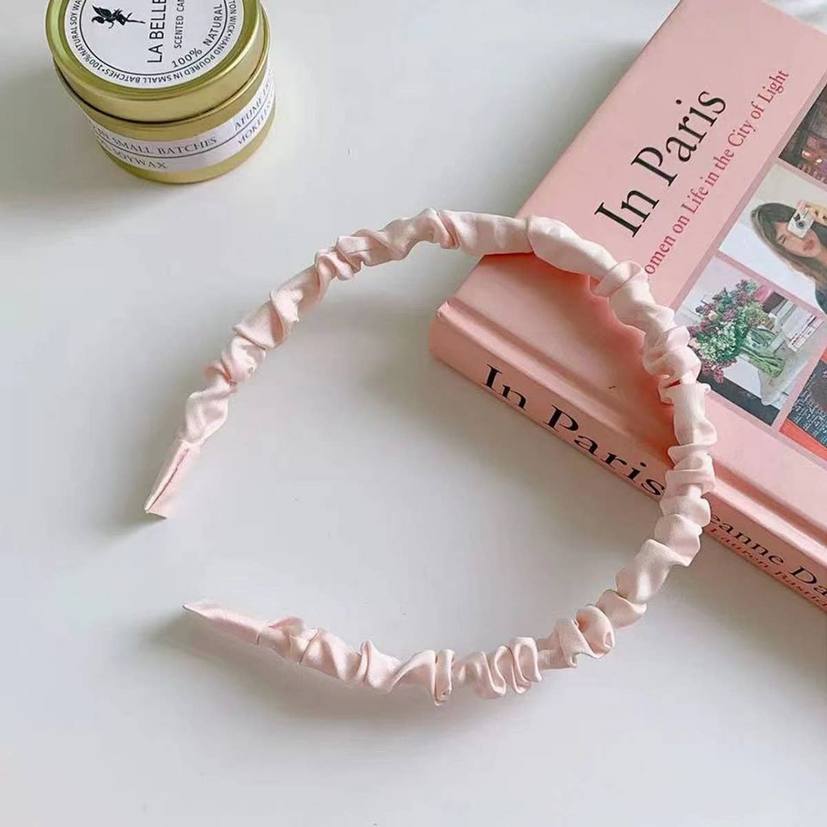SIMPLE SOLID COLOR PLEATED HEADBAND_CWAHA1703