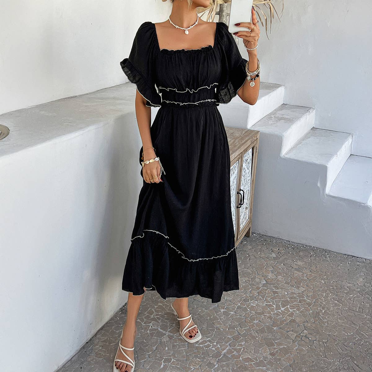 Bohemian Casual Reversible Short Sleeve Dress