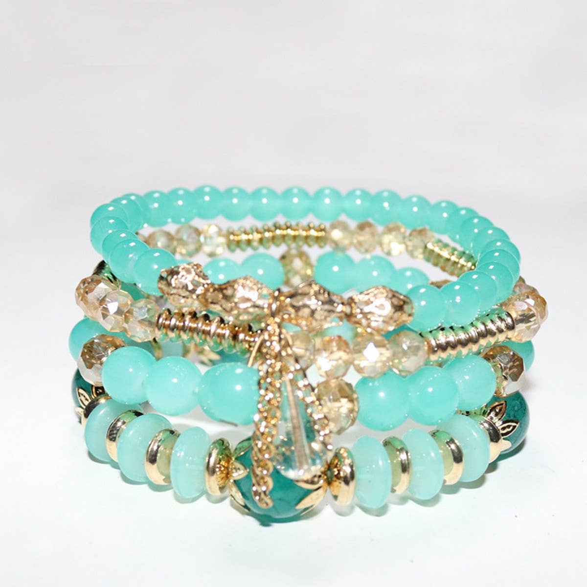 MULTI-LAYERED CRYSTAL BRACELET EXOTIC SET