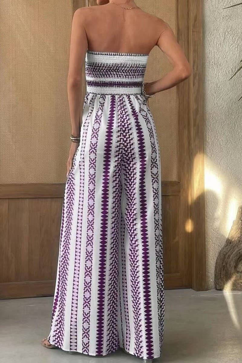 CWSJS1701_SEXY FLORAL STRAPLESS SLIT LEG JUMPSUIT