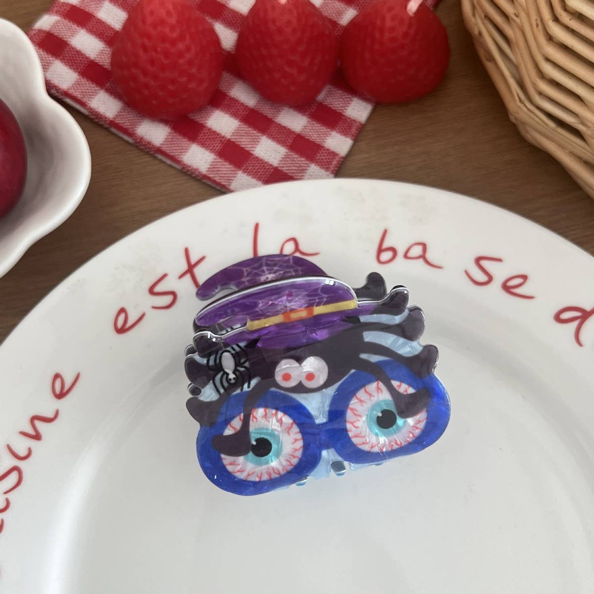 CWAHA07708_HALLOWEEN PUMPKIN GHOST CLAW HAIR CLIP