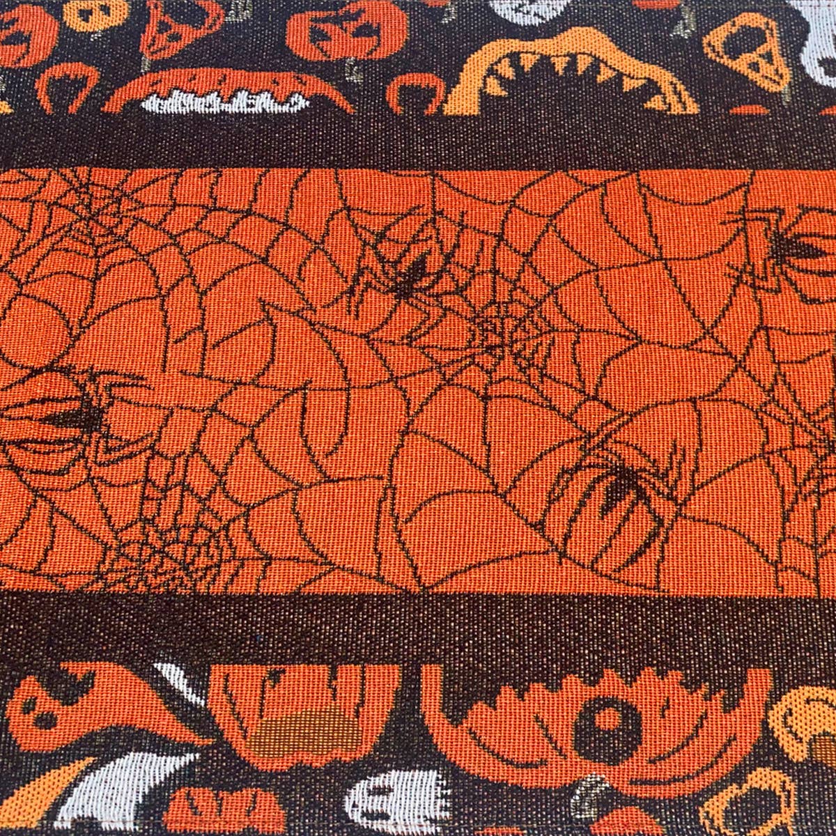 HALLOWEEN FULL MOON BLACK CAT TABLE RUNNER