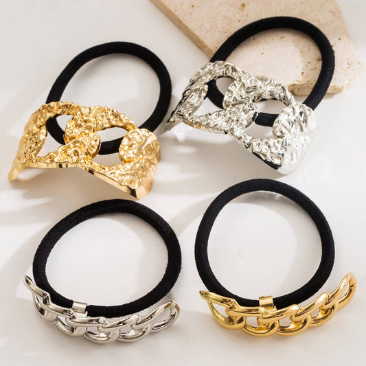 Minimalist Double Arc Hollow Metal Hair Tie