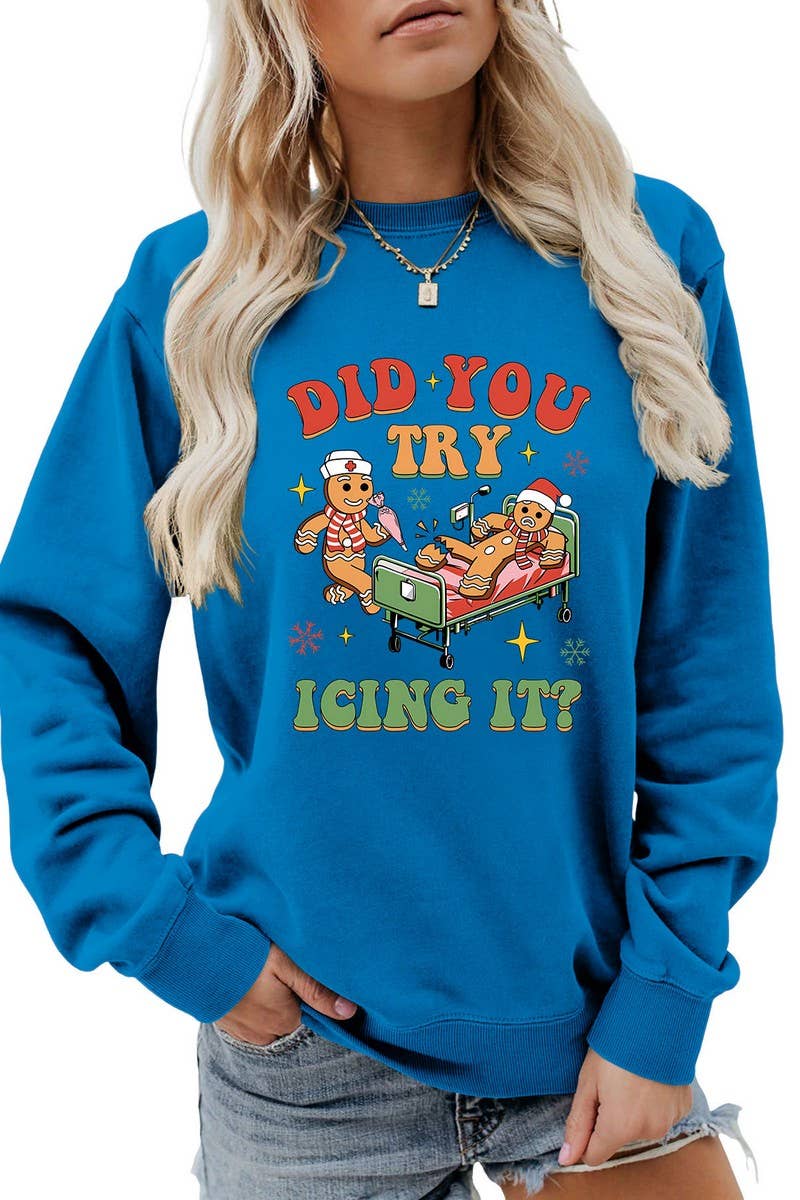 CWTBLL01331_FUNNY CHRISTMAS GRAPHIC LONG SLEEVE SWEATSHIRT