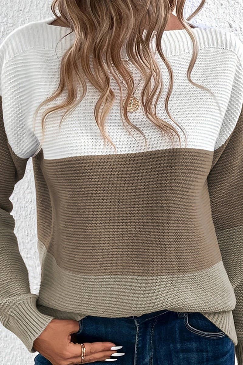 CWOSWL07648_CONTRAST COLOR PANELED CREW NECK KNIT TOP