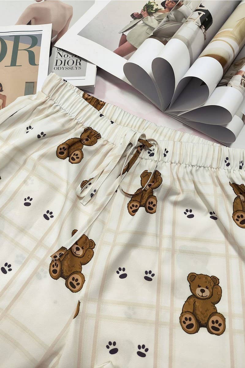 CWBLP2084_ELASTIC WAIST PRINTED LOOSE STRAIGHT LOUNGE PANTS