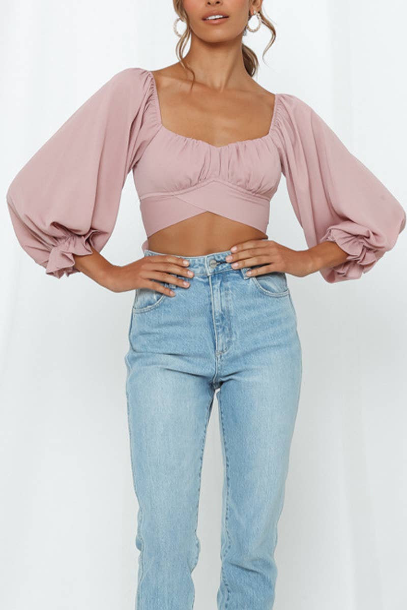 CWTTL2041_NAVEL-REVEALING SEXY TIE SQUARE NECK T-SHIRT