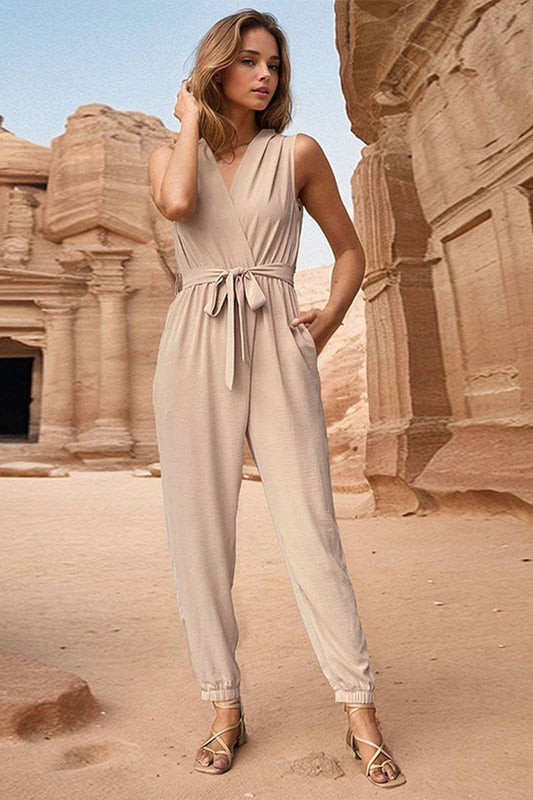 CWSJS0635_COMMUTING SLEEVELESS VEST JUMPSUIT