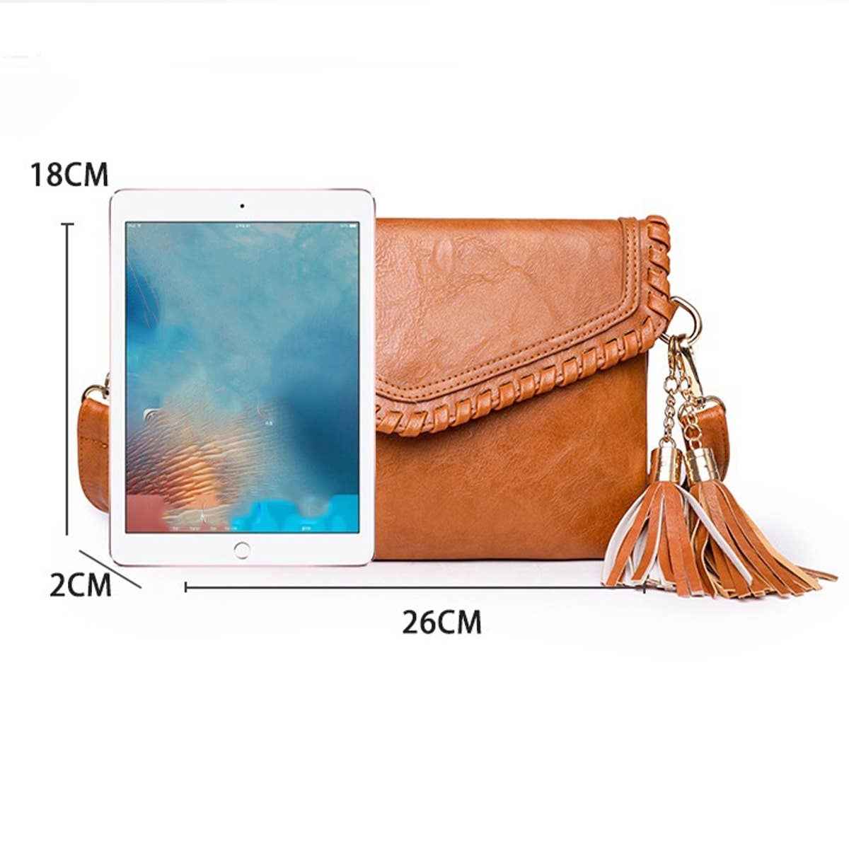 FASHIONABLE SHOULDER CROSSBODY BAG WITH TASSELS_CWAB1814