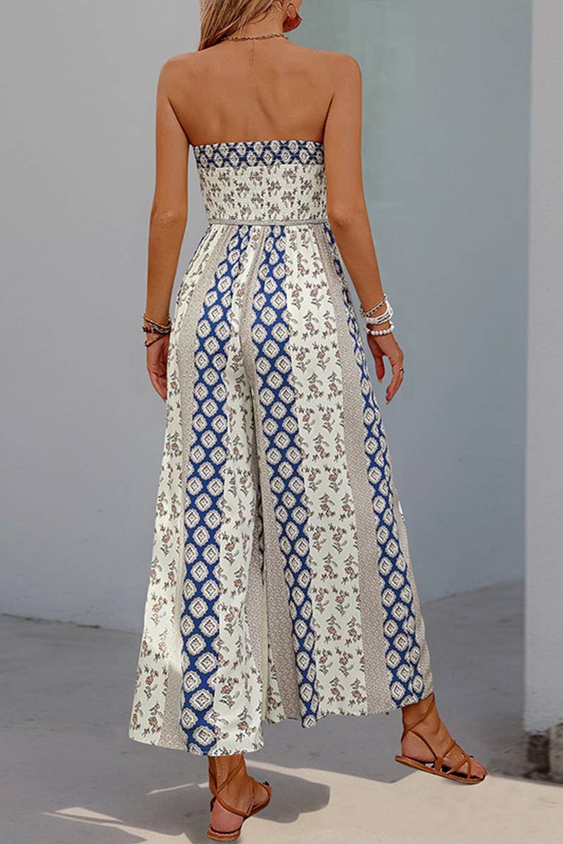 CWSJS1686_HIGH WAIST TIE WAIST BOHO WIDE LEG JUMPSUIT