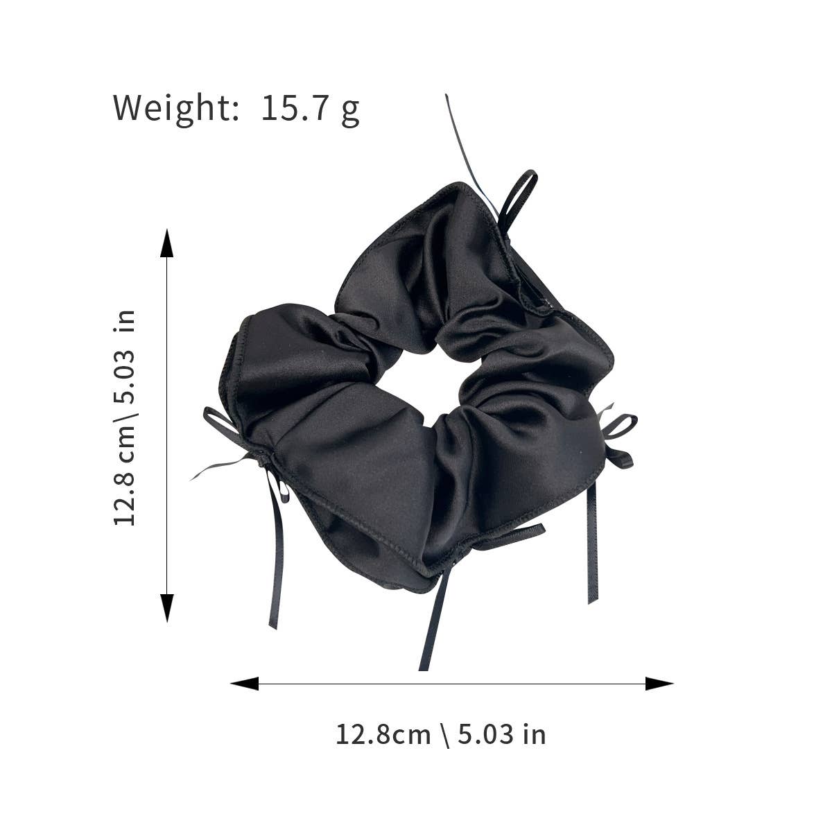 Ballet-style ribbon bow tie intestine hair tie