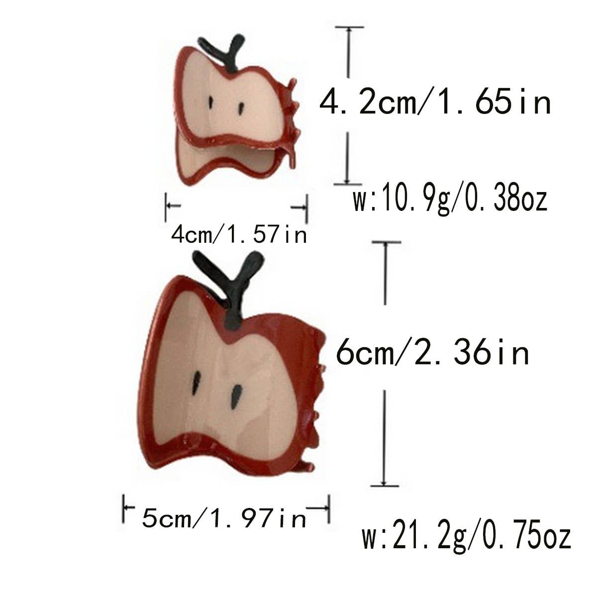 CWAHA07738_CUTE APPLE FRUIT HAIR CLAW CLIP FOR GIRLS